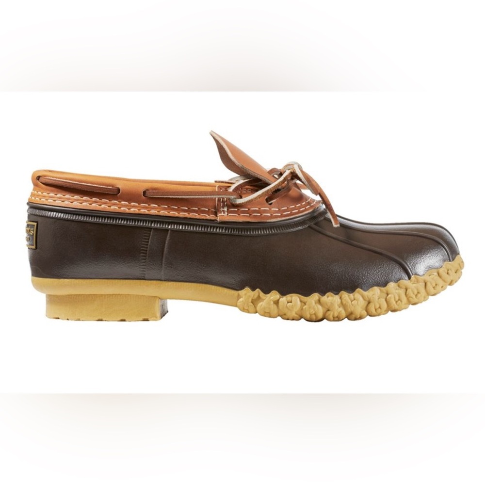 L.L. Bean Men's Brown and Tan Leather Boat Shoes